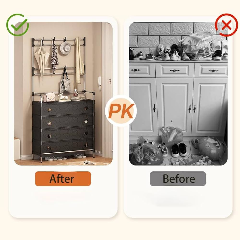 SHOE & HAT ORGANIZER BLACK