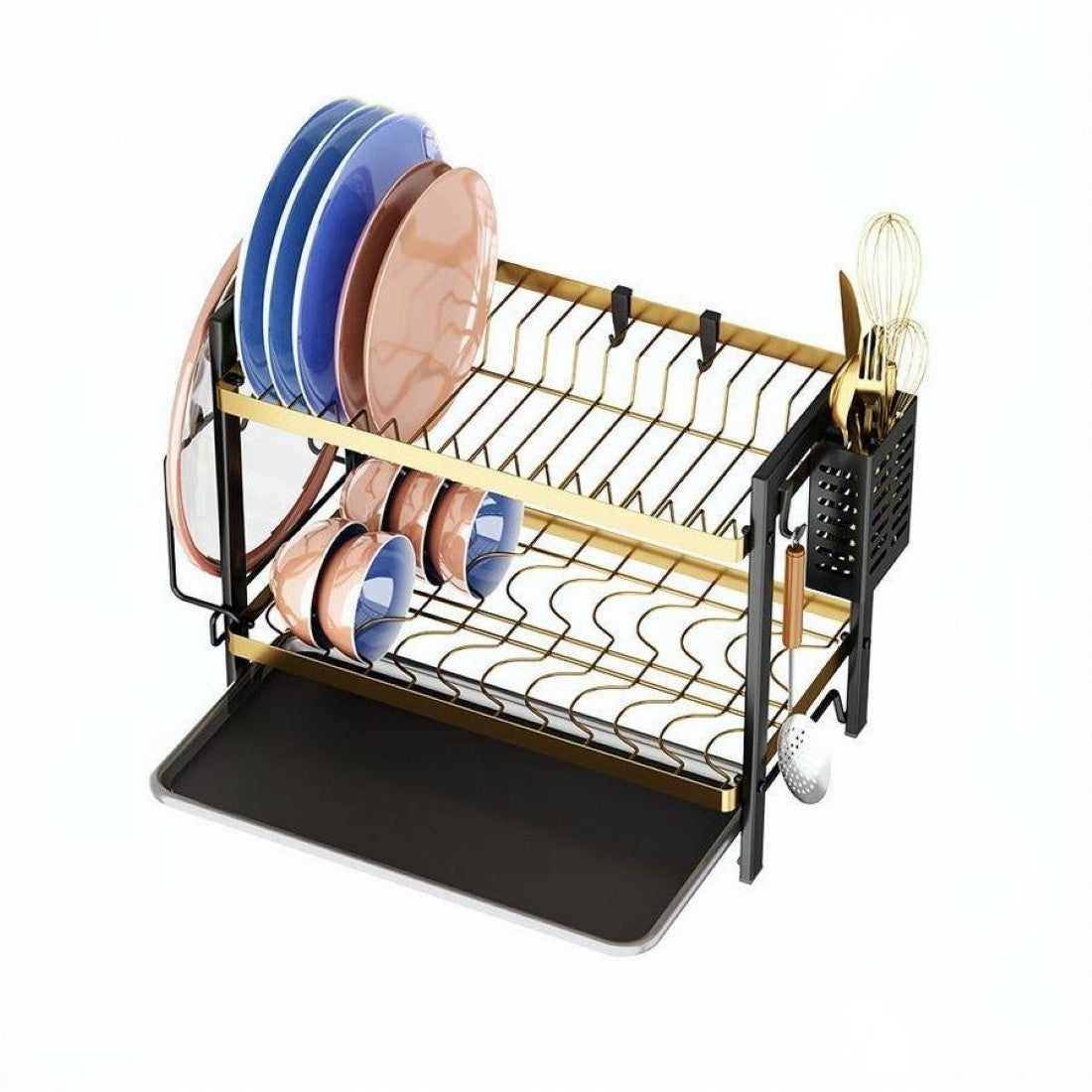 2 LAYER SIMPLE DISH RACK GOLD