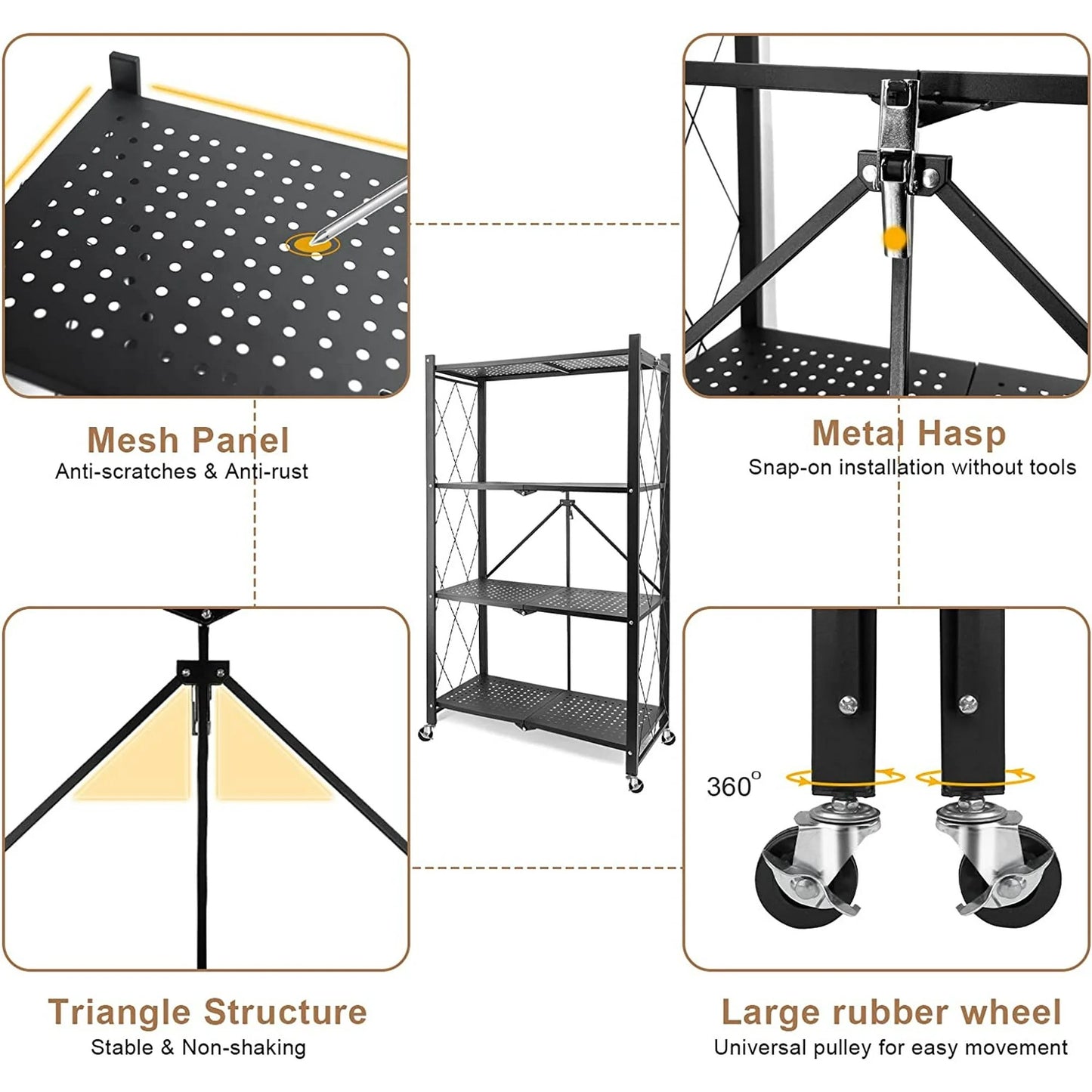 4 LAYER METAL RACK BLACK