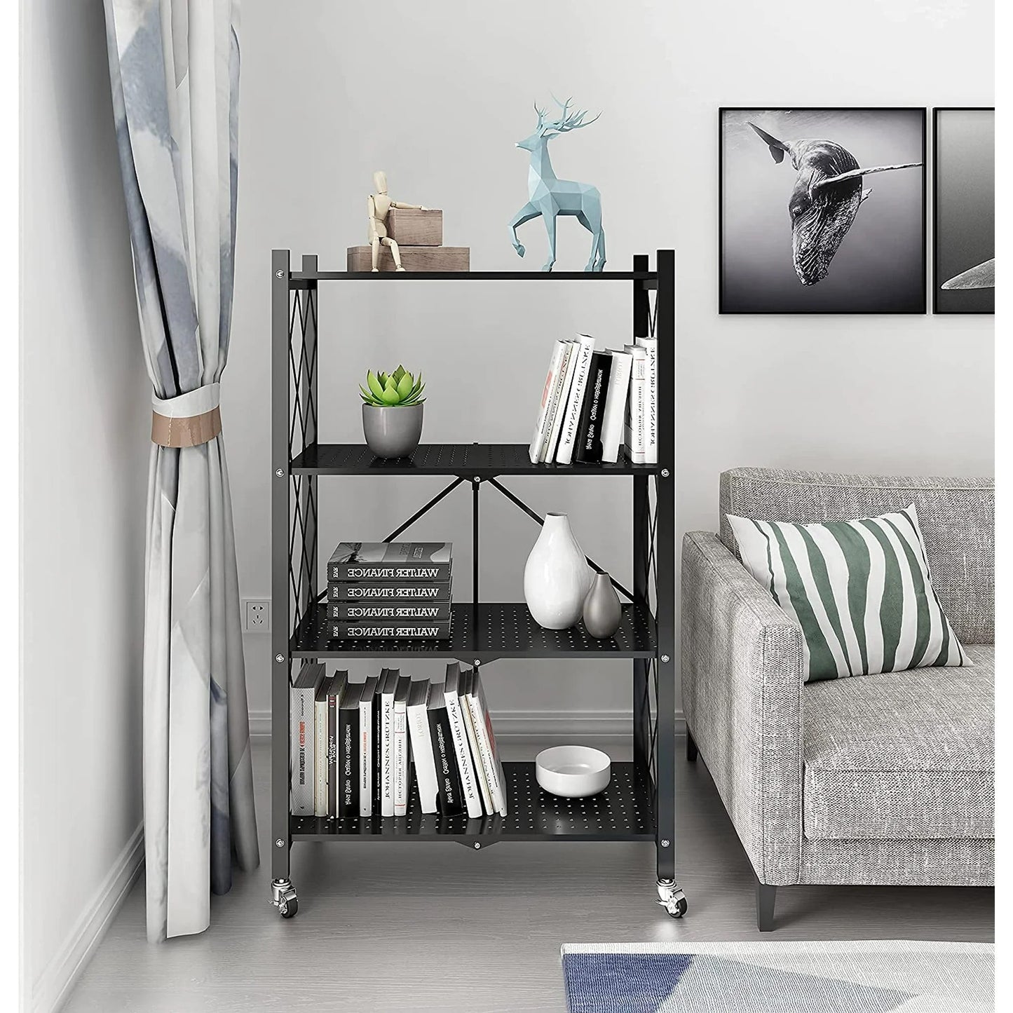 4 LAYER METAL RACK BLACK