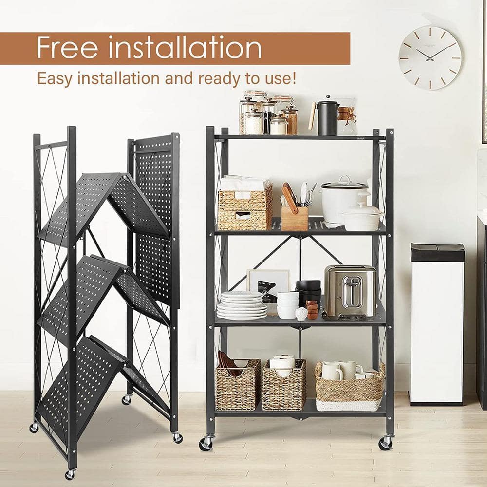 4 LAYER METAL RACK BLACK
