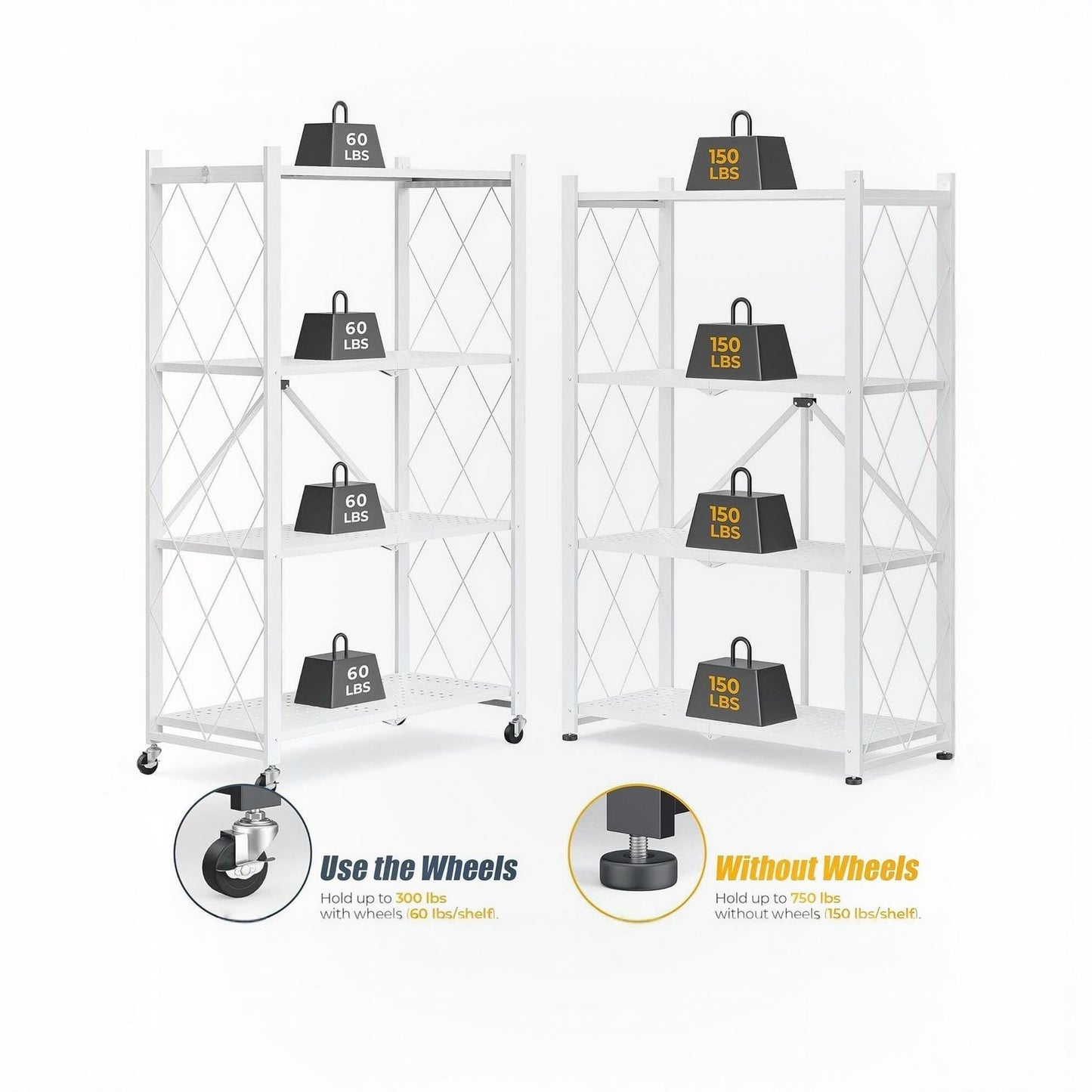 4 LAYER METAL RACK WHITE