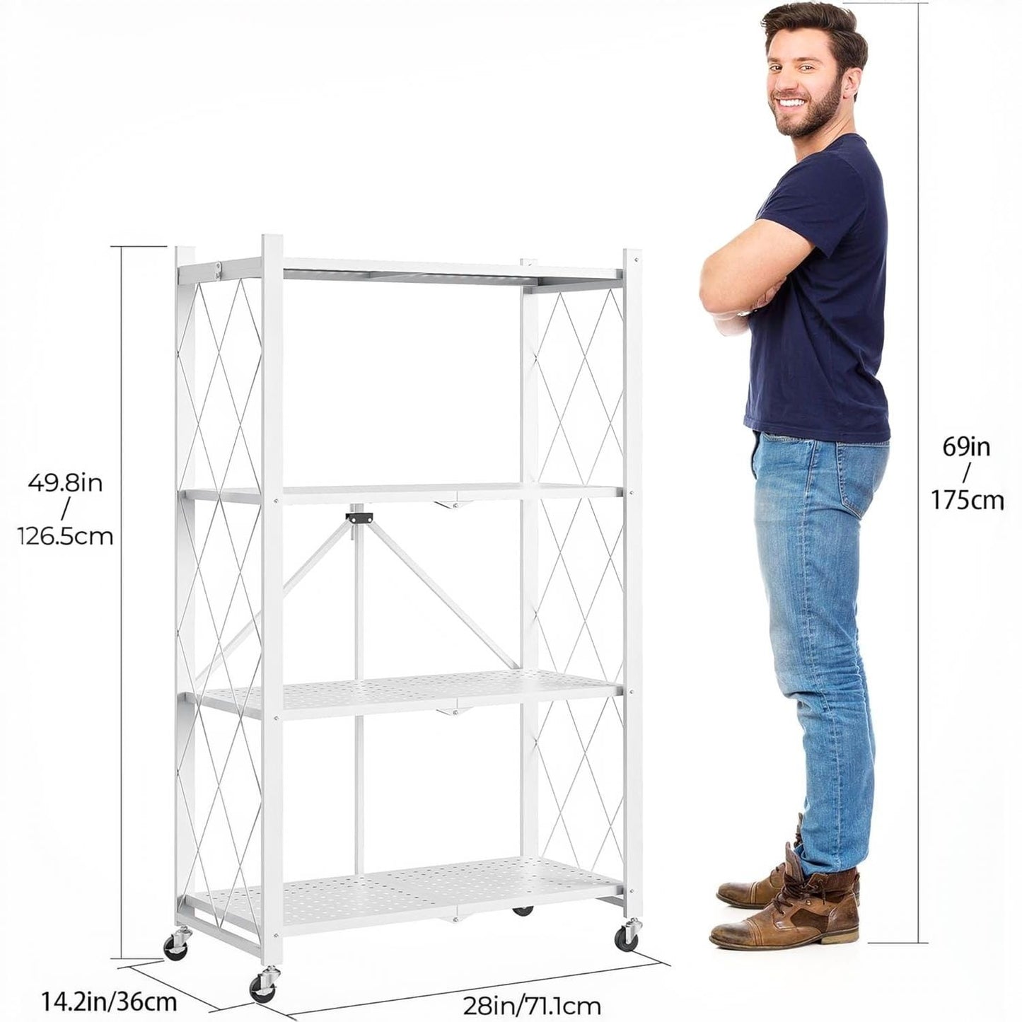 4 LAYER METAL RACK WHITE