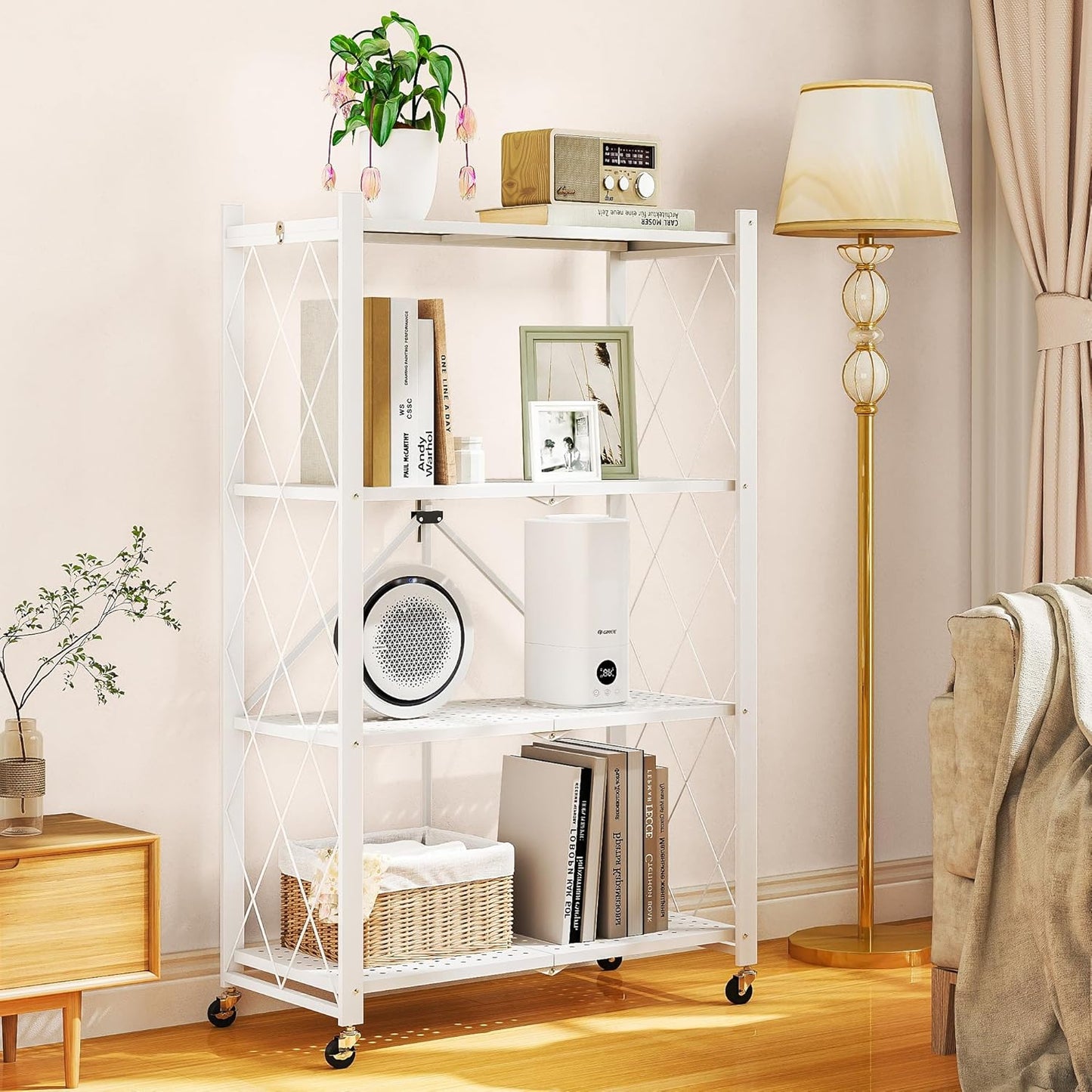 4 LAYER METAL RACK WHITE