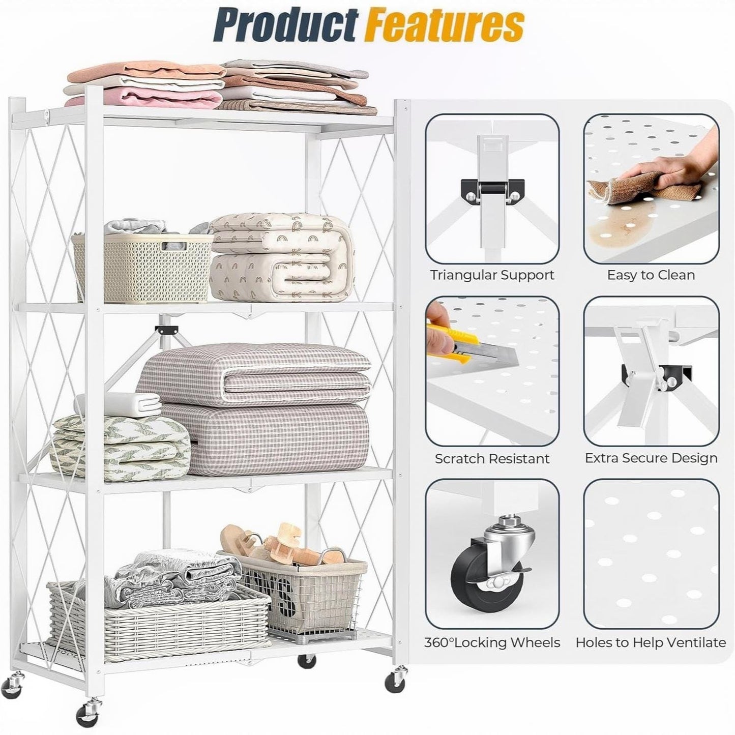 4 LAYER METAL RACK WHITE