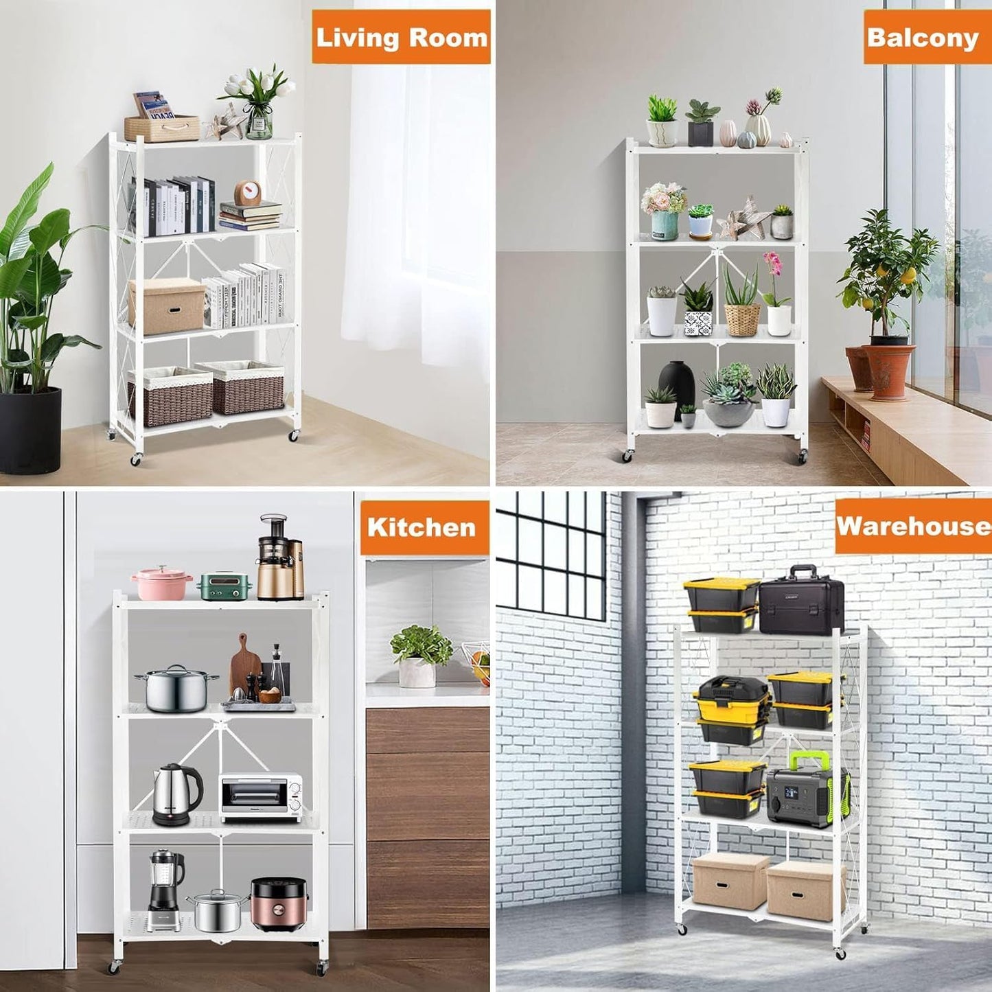 4 LAYER METAL RACK WHITE