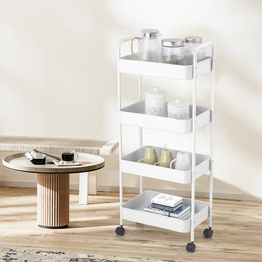 4 LAYER STORAGE TROLLEY WHITE