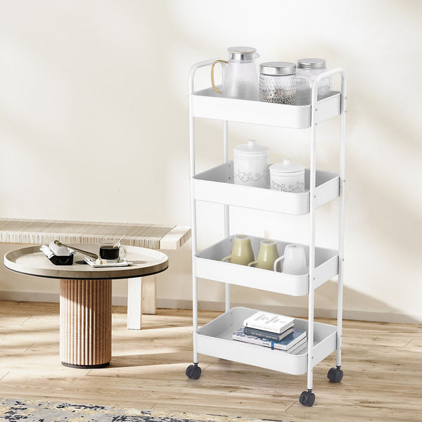 4 LAYER STORAGE TROLLEY WHITE