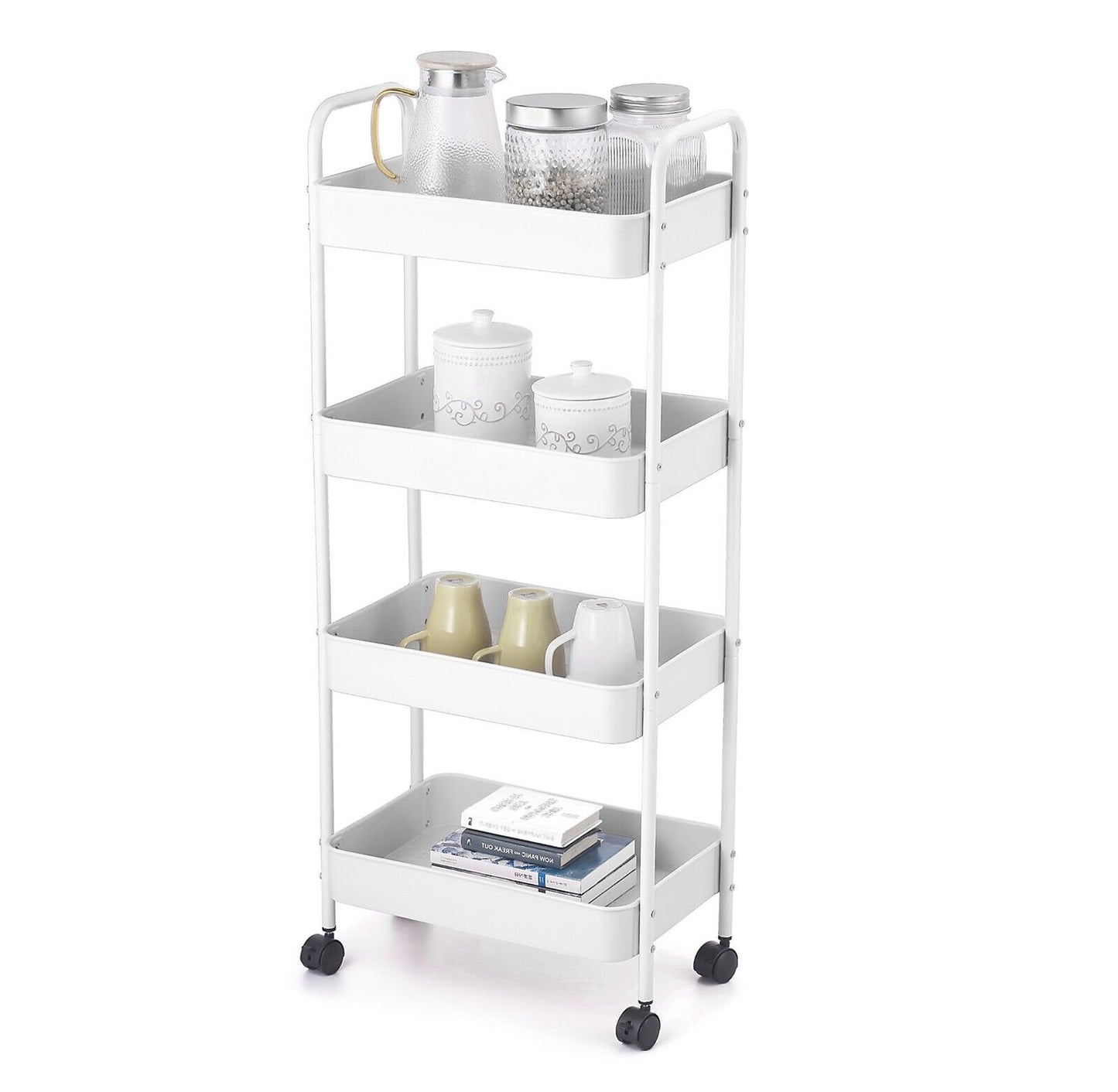 4 LAYER STORAGE TROLLEY WHITE