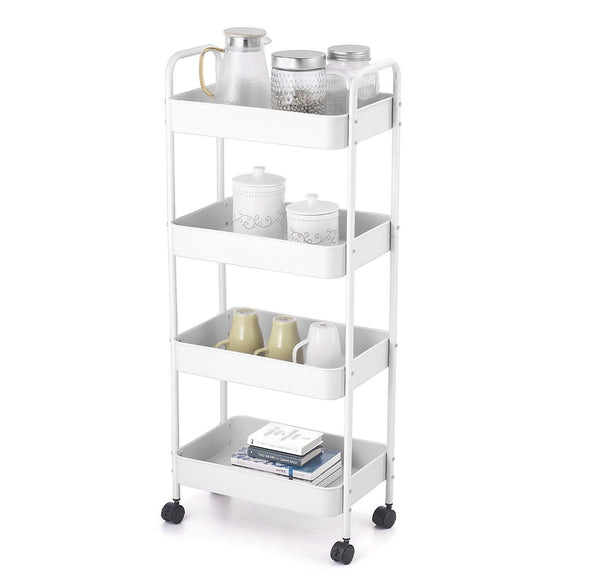 4 LAYER STORAGE TROLLEY WHITE