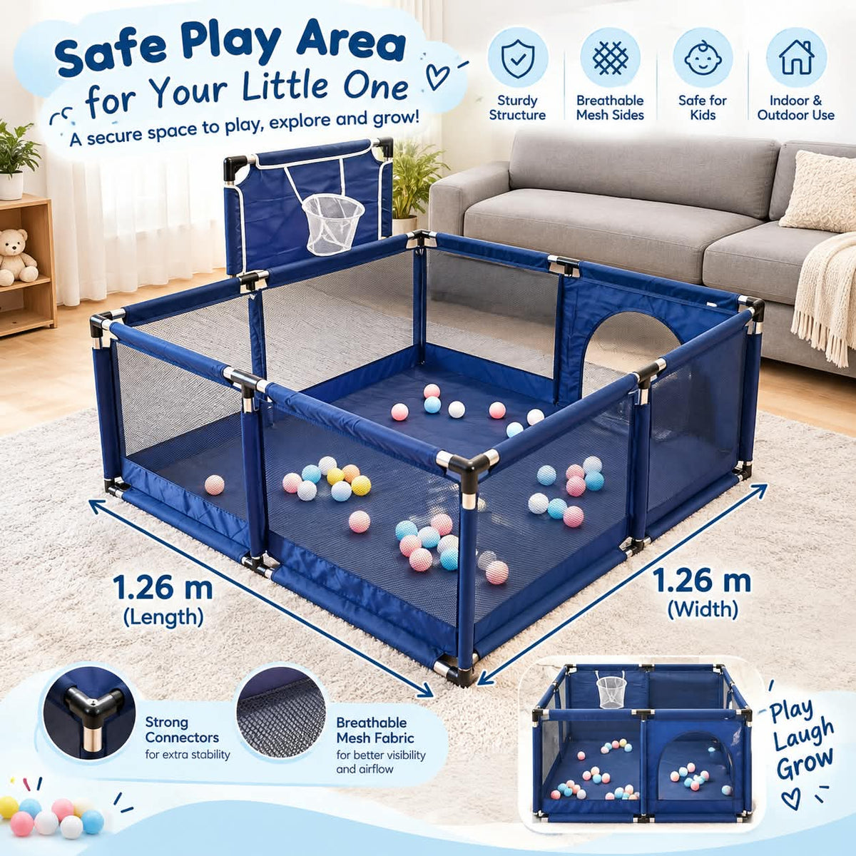 CHILDRENCE PLAYPEN 1.26 x 1.26 M