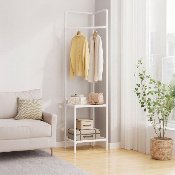 CORNER CLOTH RACK WHITE