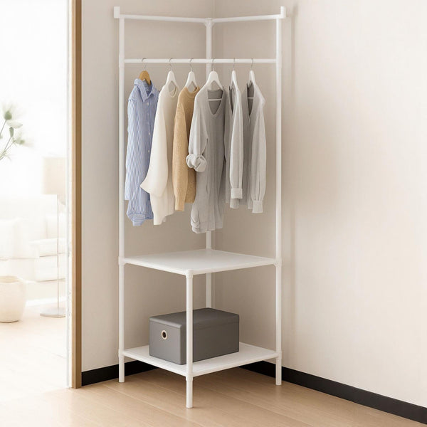 CORNER CLOTH RACK WHITE