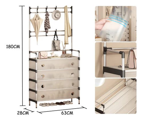 SHOE & HAT ORGANIZER WHITE
