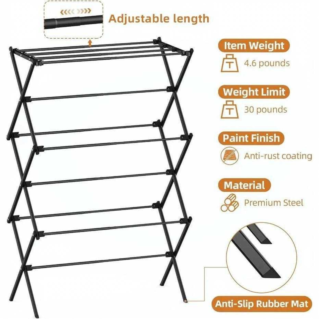ZIG ZAG CLOTH HANGER BLACK