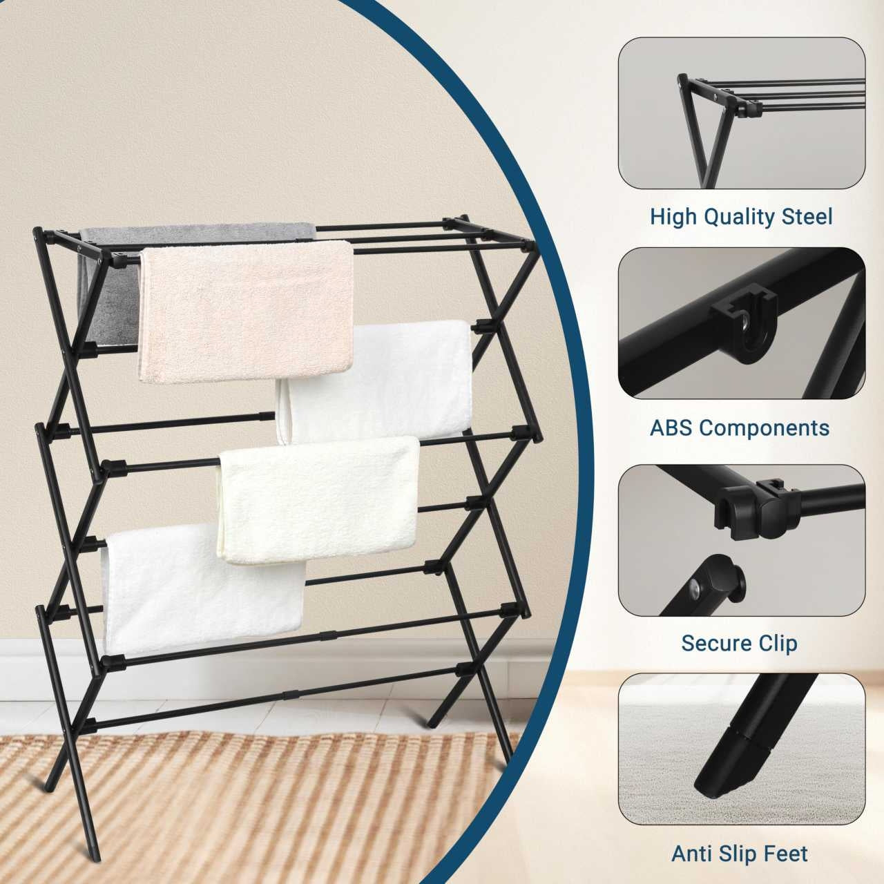 ZIG ZAG CLOTH HANGER BLACK